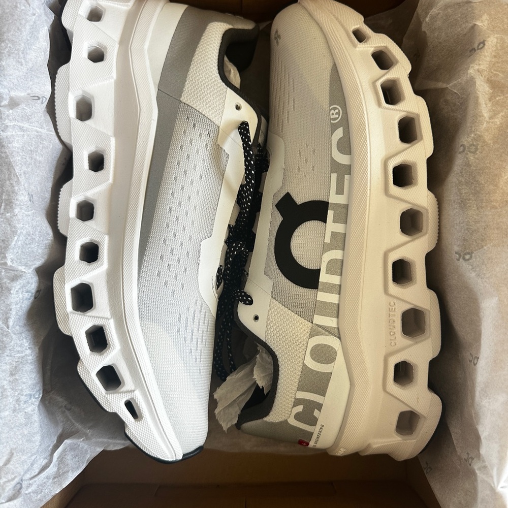 On Cloudmonster White Sneakers women’s size 9
